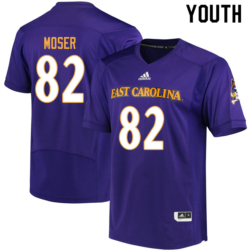 Youth #82 Ford Moser ECU Pirates College Football Jerseys Sale-Purple